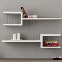 White gloss store wall shelving unit